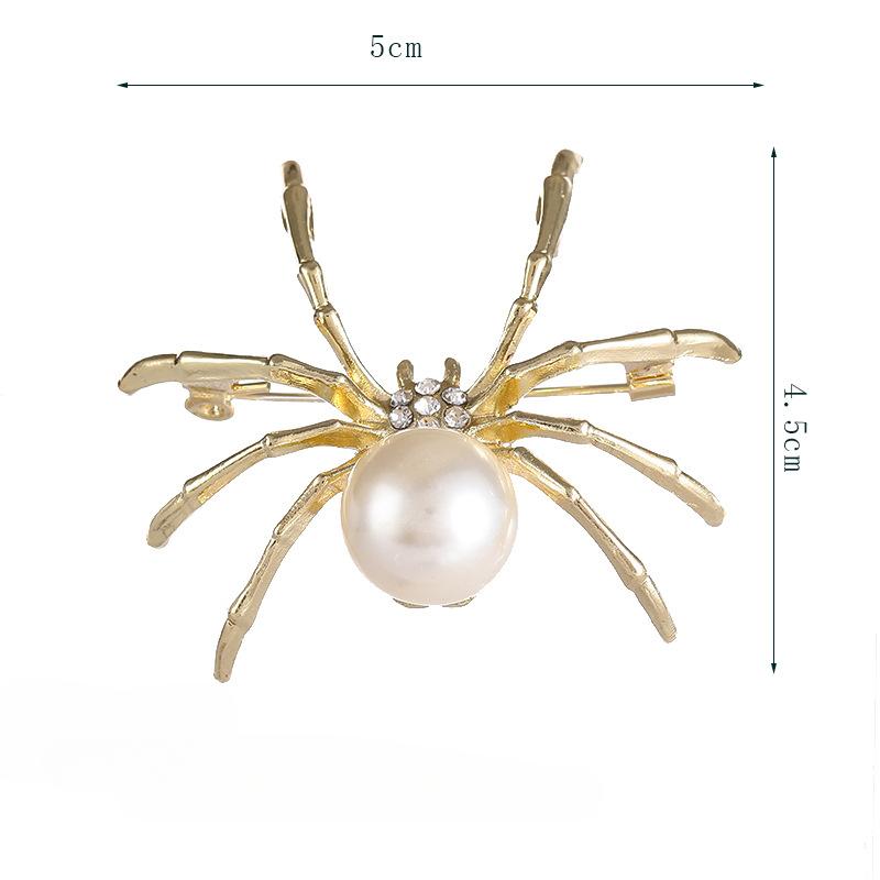 Broșă creativă Spider pentru bărbați și femei, haine de petrecere, eșarfă, accesorii, broșe, cadou exagerat, negru și alb