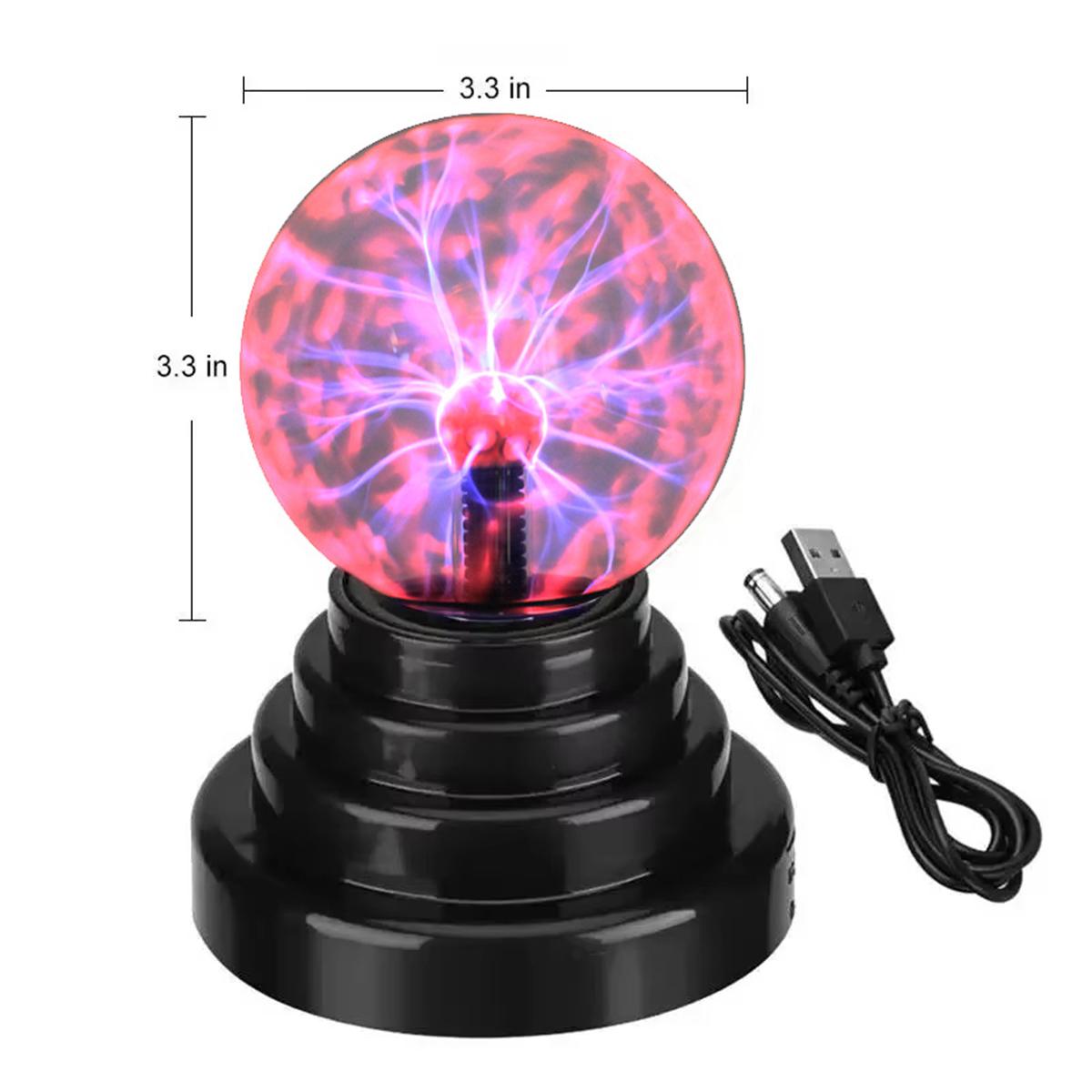 

Плазменный шар EU вилка Чувствительный шар Магический свет Статический светодиод Красный Питание Стекло 3 Электричество Дюйм Глобус Большой Аккумулятор Молния USB