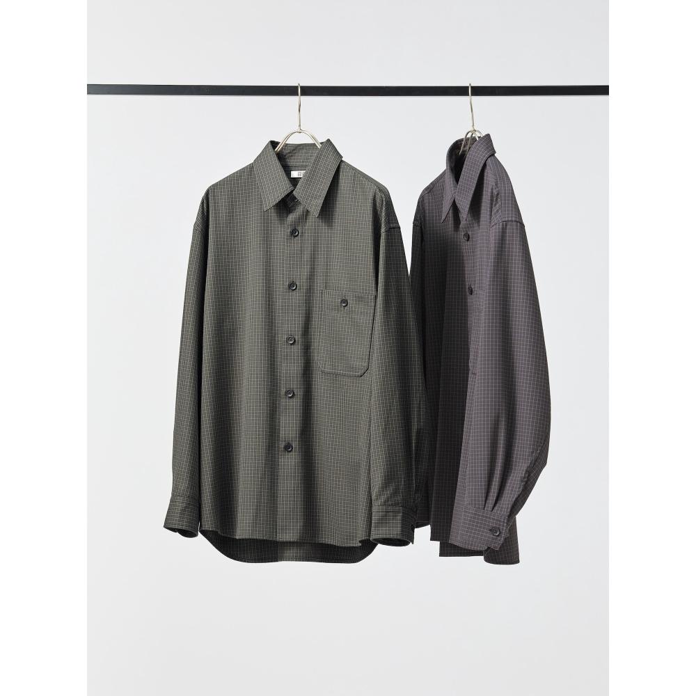 Uniqlo Twill Work Oversized Shirt  Long Sleeve  Check