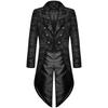 Devil Fashion Mens Gothic Steampunk Tailcoat Jacket Black Brocade Damask Wedding