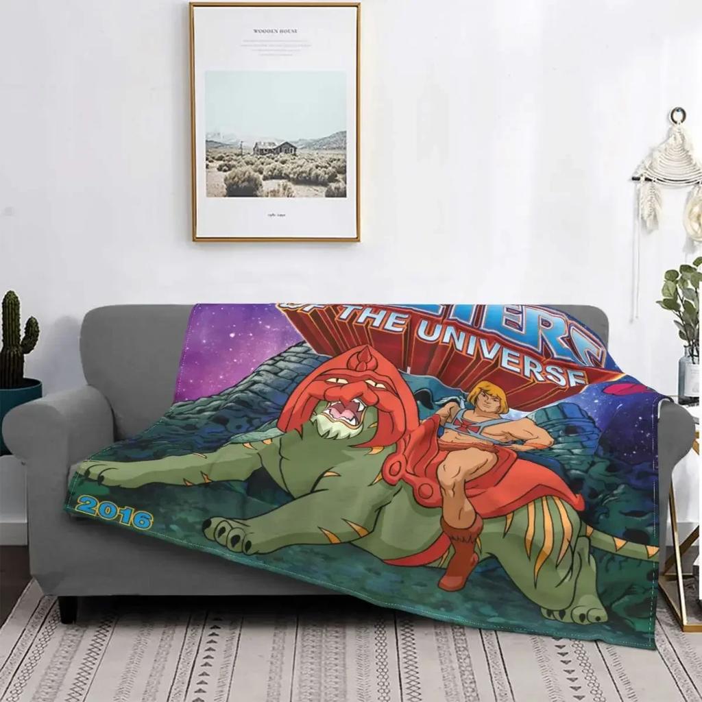 Coperte He-Man Skeletor Morbide Comode Flanella Invernale Masters Of The Universe Plaid per Divano Viaggio Camera da Letto