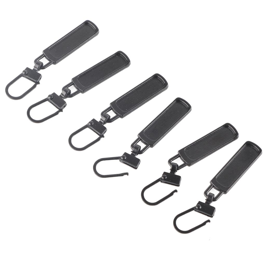6Pcs Zipper Pull Tab Rustproof Detachable Colred Zipper Pull Replacement for Clothing Luggage Shoes