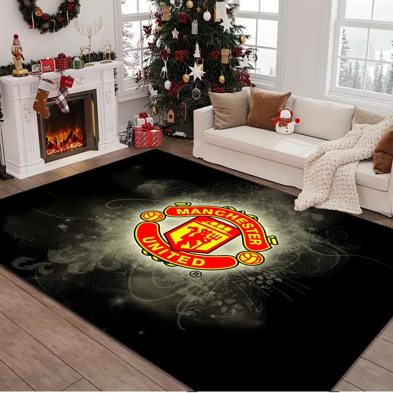 1PC rug Football Manchester Crest Carpet, Chair Rug,Area Rug for Office Bedroom living rooms bedroom, Doormat decor Christmas fan gifts