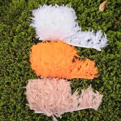 1Meters Natural Turkey Feathers Trim Height 10-15Cm Wedding Clothing Dress Decoration Diy Feather Ribbon Sewing Crafts