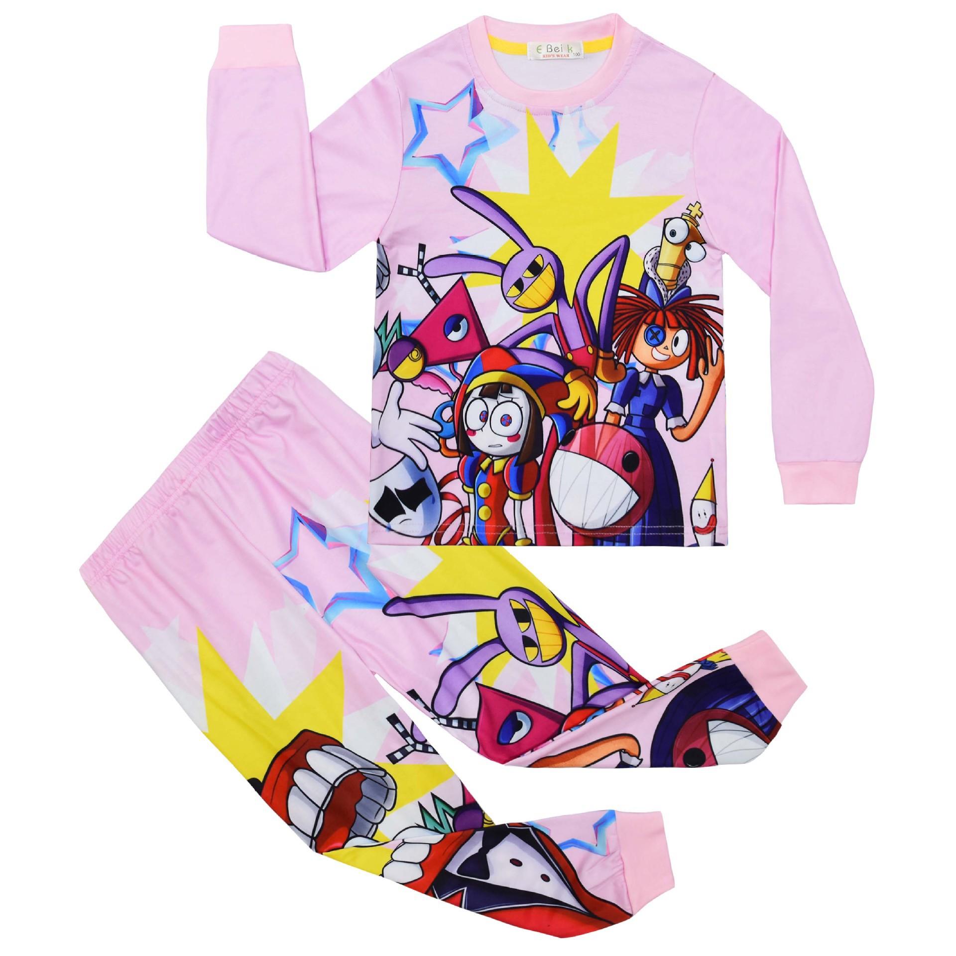 

Suit, Cartoon Digital Printed Clothing, Middle-Aged And Older Children S Loungewear Suit, Long-Sleeved Two-Piece Suit, Sleeping 7843. 110