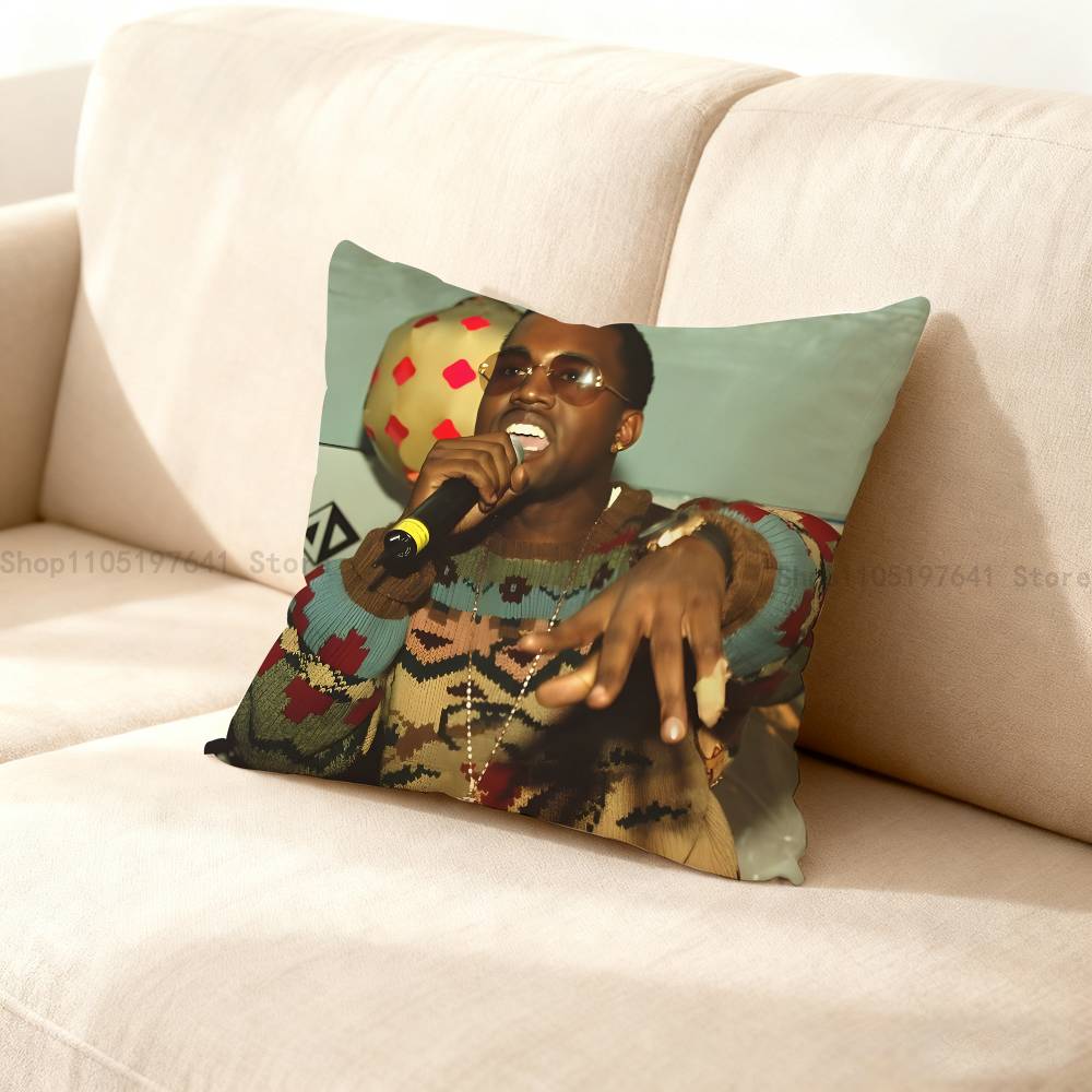 K-Kanye-e West Ye Рэпер Наволочка милый мультяшный аниме аксессуары Декоративная наволочка для спальни дивана Мягкая наволочка 12x12Inch