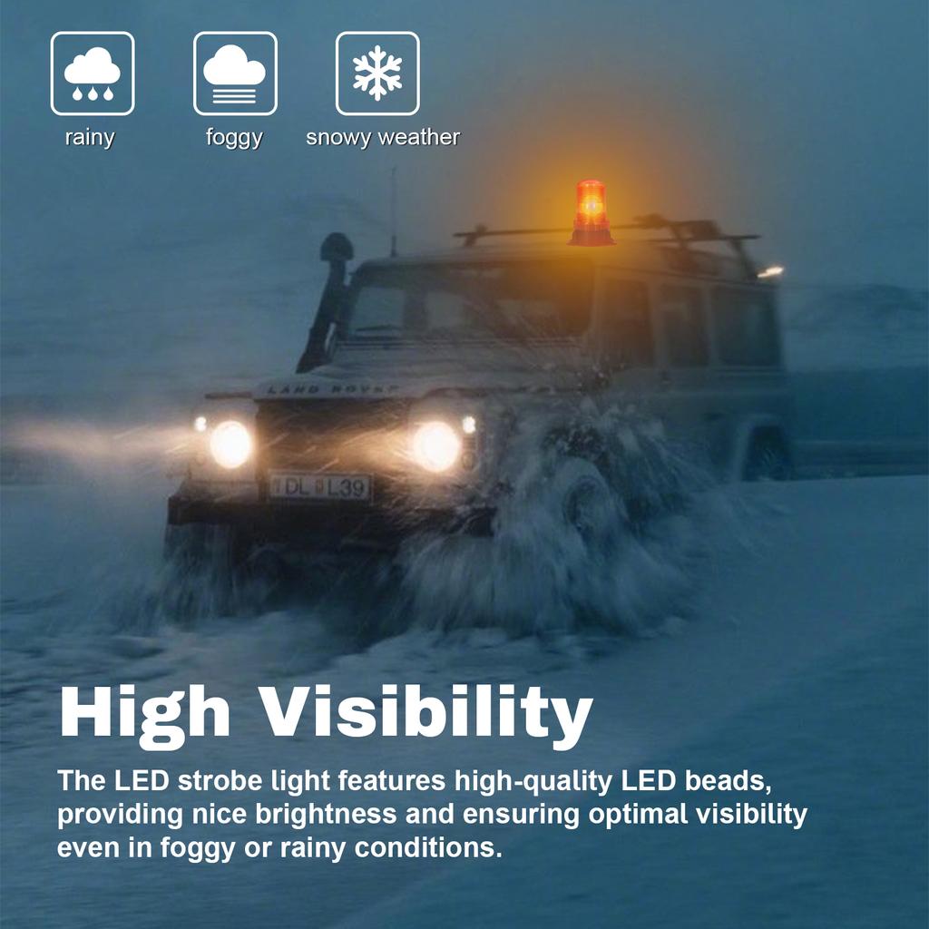 LED Strobe Light Car Warning Safety Flashing Beacon Lights 12-30V Waterproof for Truck Tractor