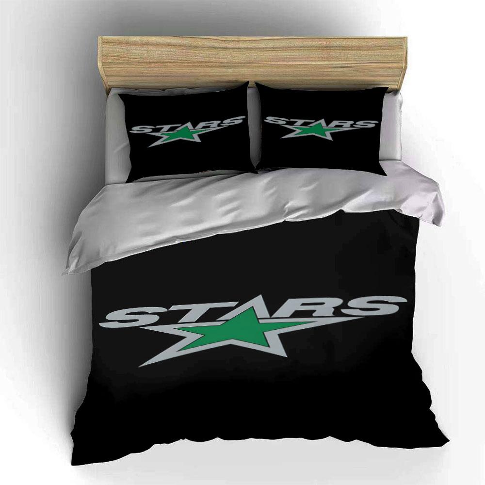 "Green Star Logo On Black Background" Print Bedding Set Duvet Cover Pillowcases (1* Duvet Cover 2* Pillowcases Do Not Include Comforter)