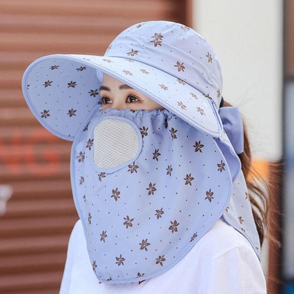 Do Farming Work Summer UV Protection Flower Print Bucket Hat Women Sun Hat With Neck Flap