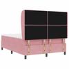 Box Spring Bed with Headboard Pink 190 x 140 cm Velvet