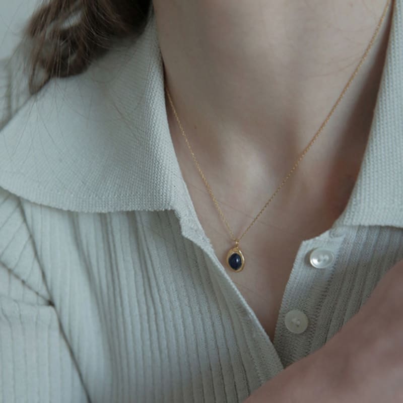 Modernlike 14k Gold-filled Silver Cast Birthstone Gemstone Necklace, Turquoise, Blue, Red, 12 Kinds To Choose from