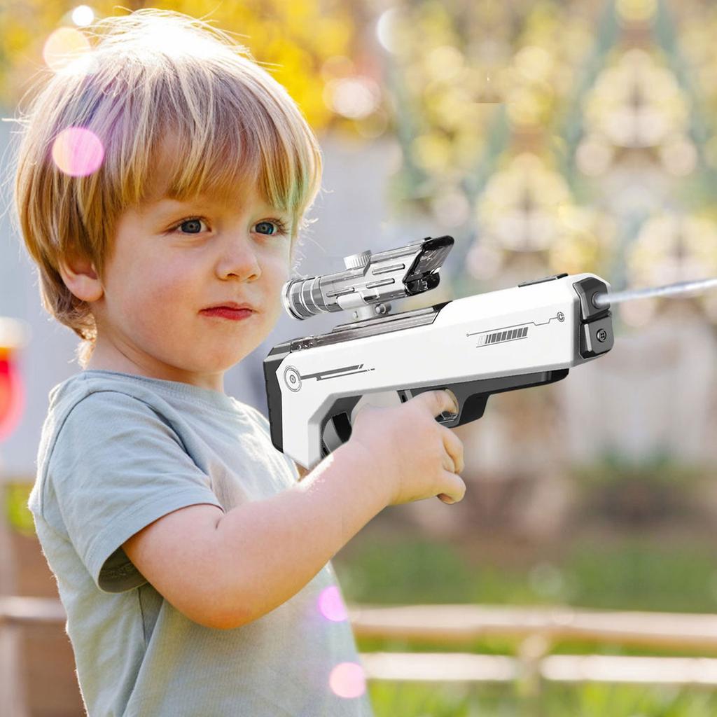 Electric Water Guns, Large Range, Automatic Filling, Rechargeable, Blue, Kids & Adults