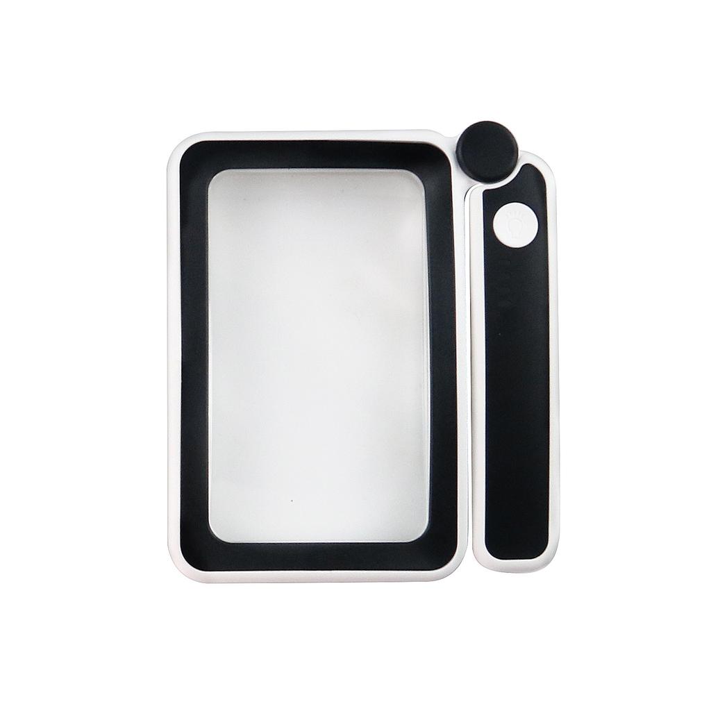 1Pc New Folding Square Hand-held Magnifying Glass USB Charging 10LED Third-gear Light with Power Display Touch Switch