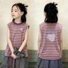 Girls' Fashionable Striped Sleeveless Tank Top - 2026 Summer Collection for Medium and Large Children