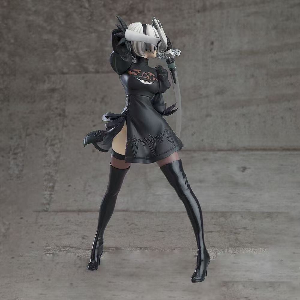 18CM Yorha 2B Schwarz-Weiß Serie Anime Figur PVC Sammler-Actionfiguren Modell Puppe Statuette Geschenk
