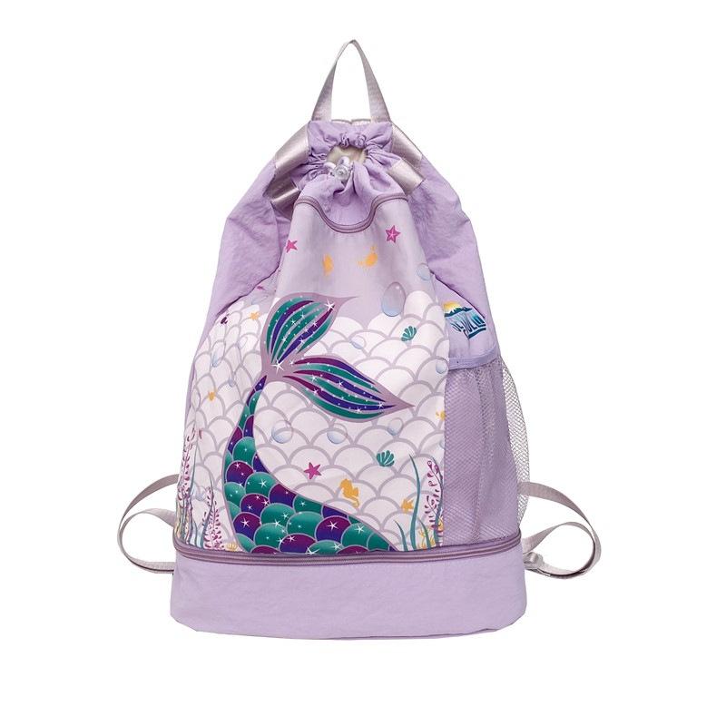 

New backpack cloth bag mermaid tail outdoor backpack student backpack with campus style Korean soft girl tide фиолетовый