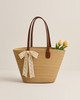 Women's Large Capacity New Vacation Beach Straw Shoulder Bag Woven Commuter Bucket Bag Basket Tote Bag