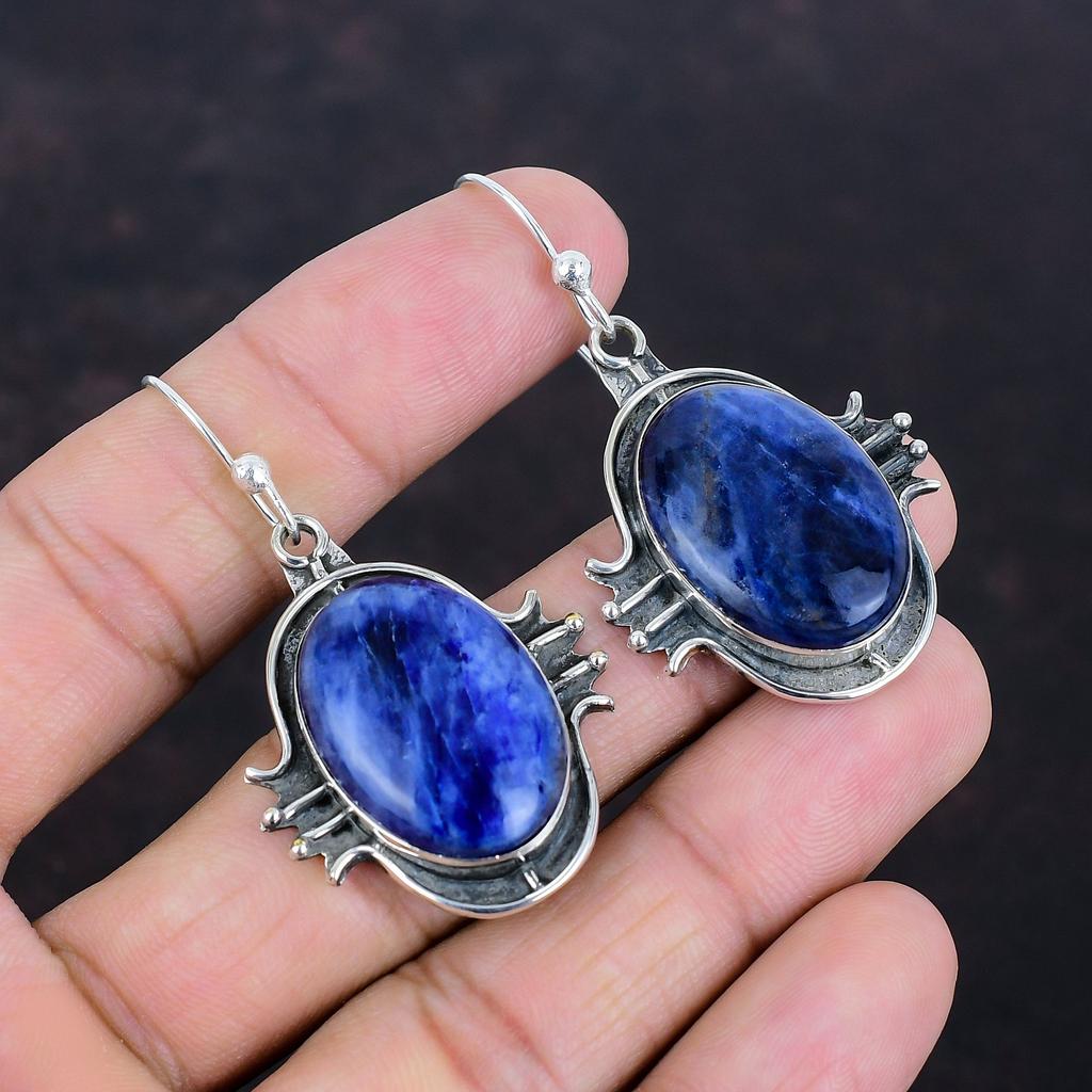 Sodalite Earring Handmade Natural Gemstone Jewelry 925 Sterling Silver Earring Designer Earrings Very Pretty Sodalite Jewelry Gifts For Her