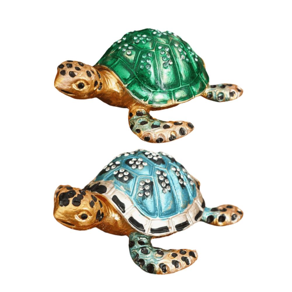 Zinc Alloy Material Turtle Trinket Boxes Two Color Option Jewelry Trinket Boxes Home Decoration