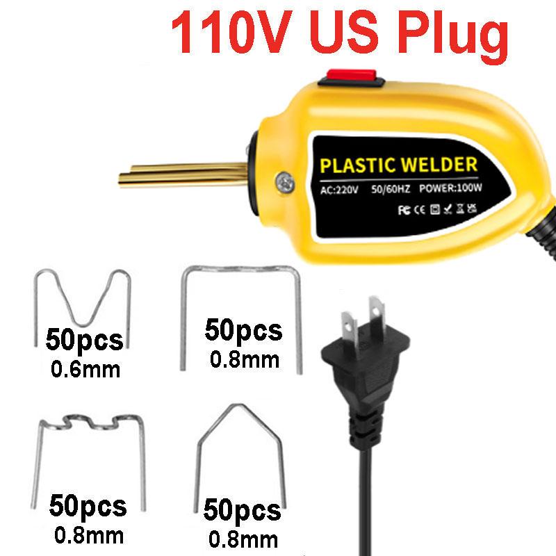 100W Plastik KAYNAK MAKINESİ Plastik Kaynakçı Tabancası 200 adet Sıcak Zımba Tamponlar tamir kiti havya Araba Tampon Tamir Araçları