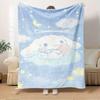 1pc Cinnamonroll, Cloud, CuteDigital Print Flannel Throw Blanket, Super Soft Plush Fleece Bedspread, Multipurpose All-Season Hypoallergenic