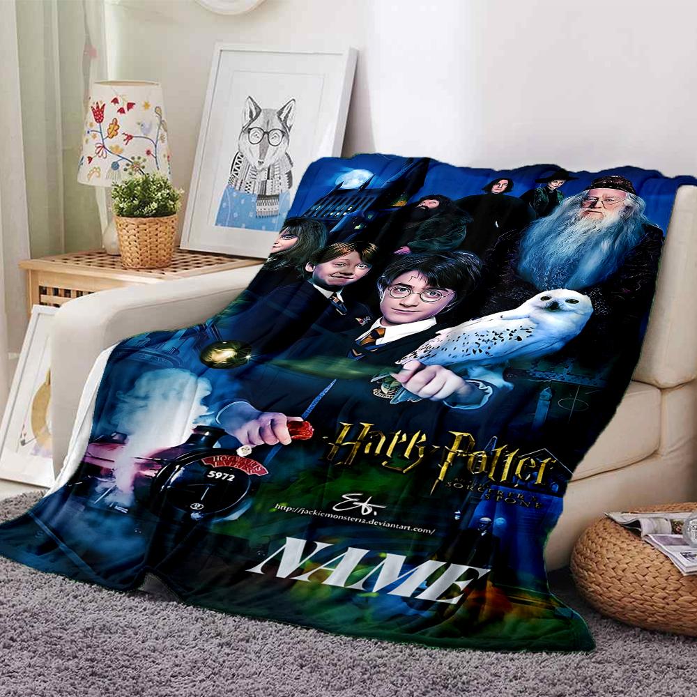 Custom Name Harry Potter Adventure blanket for Couch & Bed, Plush Cozy Fuzzy Blanket Super Soft & Warm Blankets for Fall and Winter. 090894