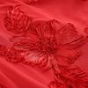 Elegant Red Halter Neck Evening Dress with Embroidered Detail