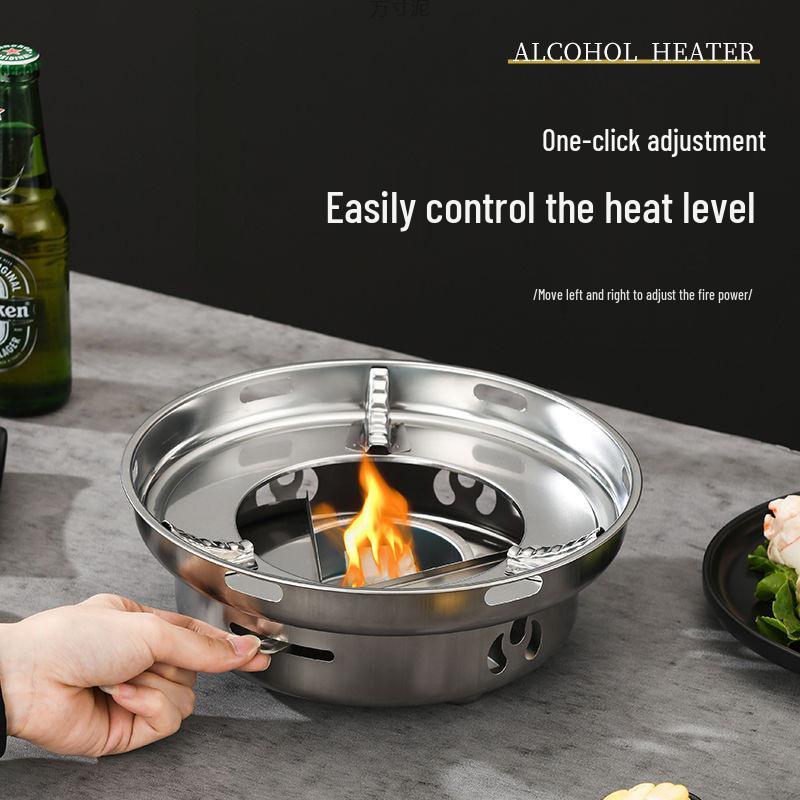 Stainless Steel Windproof Alcohol Stove for Outdoor & Indoor Use - Ideal for Hot Pots, Dorms, Restaurants & More