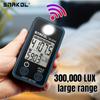 Light Meter Digital Illuminance Meter Handheld Lux Tester LCD 0.5-300,000 Lux/Fc Pocket Luxmeter Photometer Grow Plants