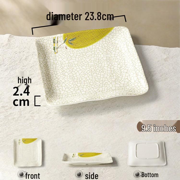 Melamine Rectangular Porcelain-Style Plate for Hot Pot & Side Dishes