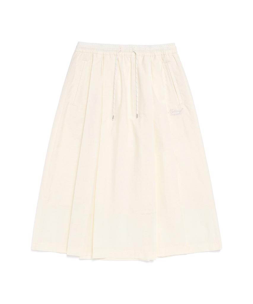 NATIONALGEOGRAPHIC N261Wsk900 Women'S Cotton A-Line Pleated Skirt Ivory
