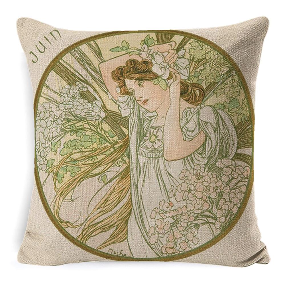 Pillow Ancient Greek Mythology Waist Support Office Sofa Cushion Home Bed Cushion Bedside Backrest