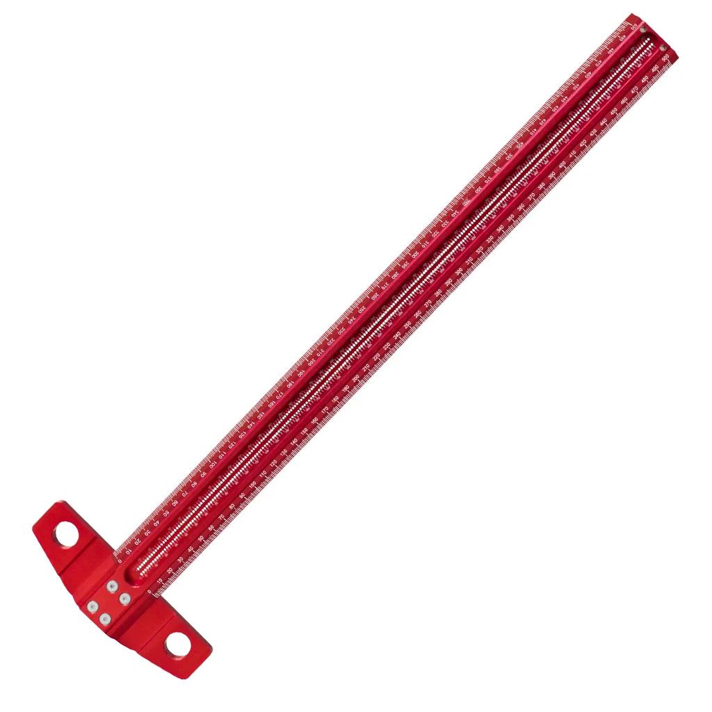 Woodworking Scriber T-Square Ruler, 90 Degree Line Gauge Scriber Tool Marking Gauge - Precision Crossed-out Hole Scribing Ruler