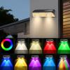 Solar Fence Lights Outdoor, 2 IP65 - Fence Lights Solar Powered With Ultra-Bright LED Lens, 9 Color Modes, 12+ Hours - Glow For /Backyard