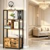 Modern Bookshelf, Stylish Room Divider with Open Compartments and Closed Storage, Versatile Living Room Shelf (only with bookshelf)