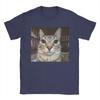 Sommer Neuestes Design Lustiger Katzenaufdruck Reines Baumwoll-T-Shirt Atmungsaktiv Bequem Modisch Trendiges Partner-Outfit Streetwear