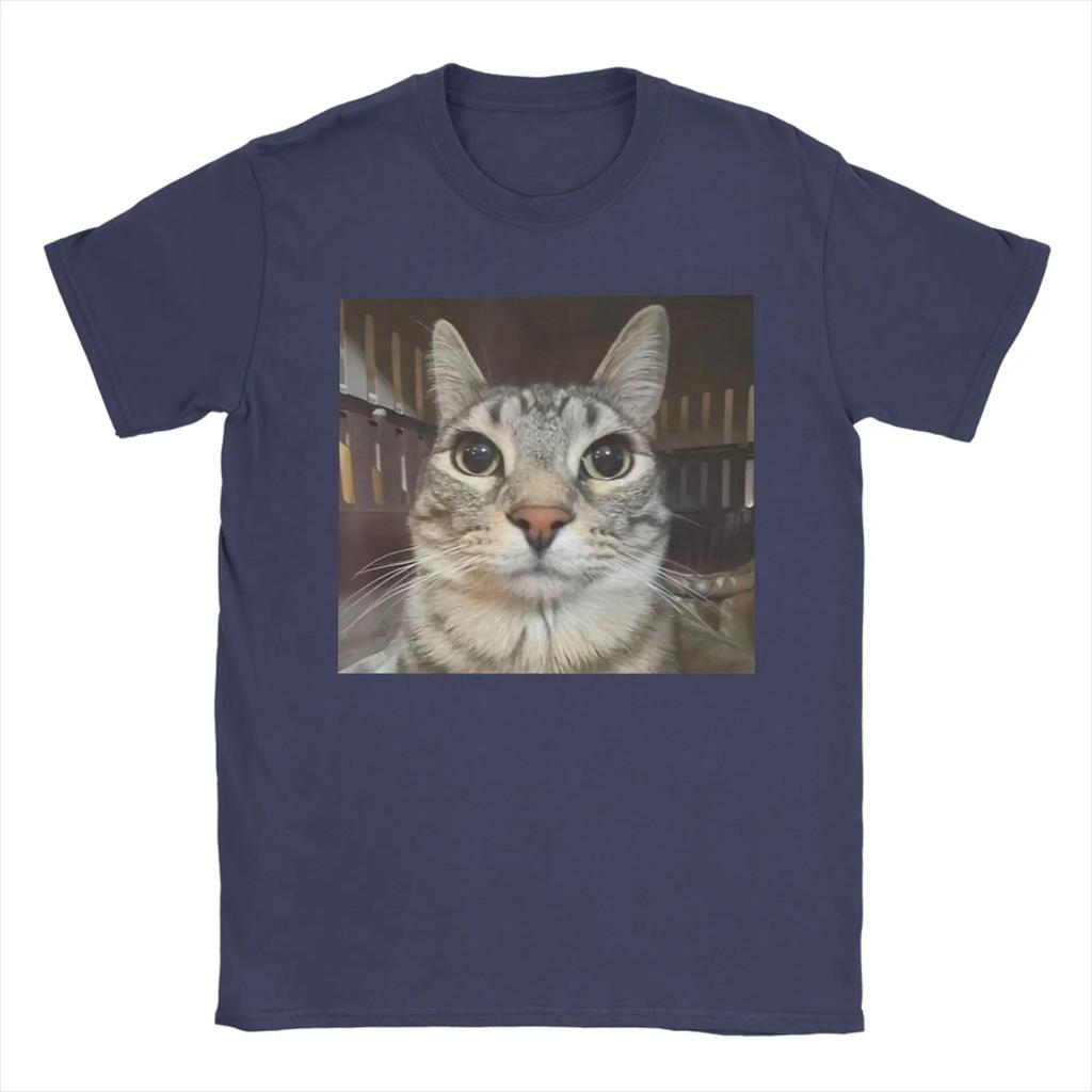 Sommer Neuestes Design Lustiger Katzenaufdruck Reines Baumwoll-T-Shirt Atmungsaktiv Bequem Modisch Trendiges Partner-Outfit Streetwear