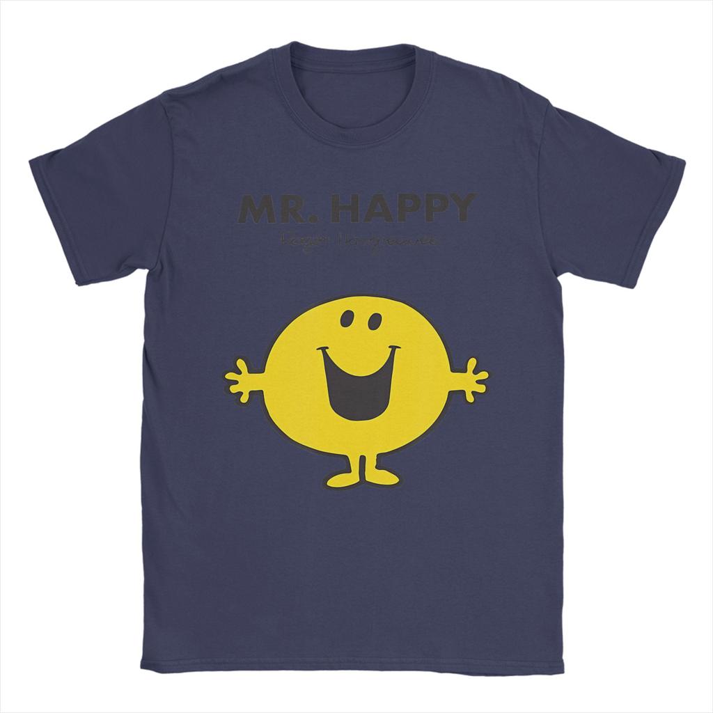 Mr Men Little Miss Mr. Glückliche Niedliche Lustige Glückliche T-Shirts Einzigartige Reine Baumwolle T-Shirts Rundhals Kurzarm T-Shirts 4XL 5XL Kleidung