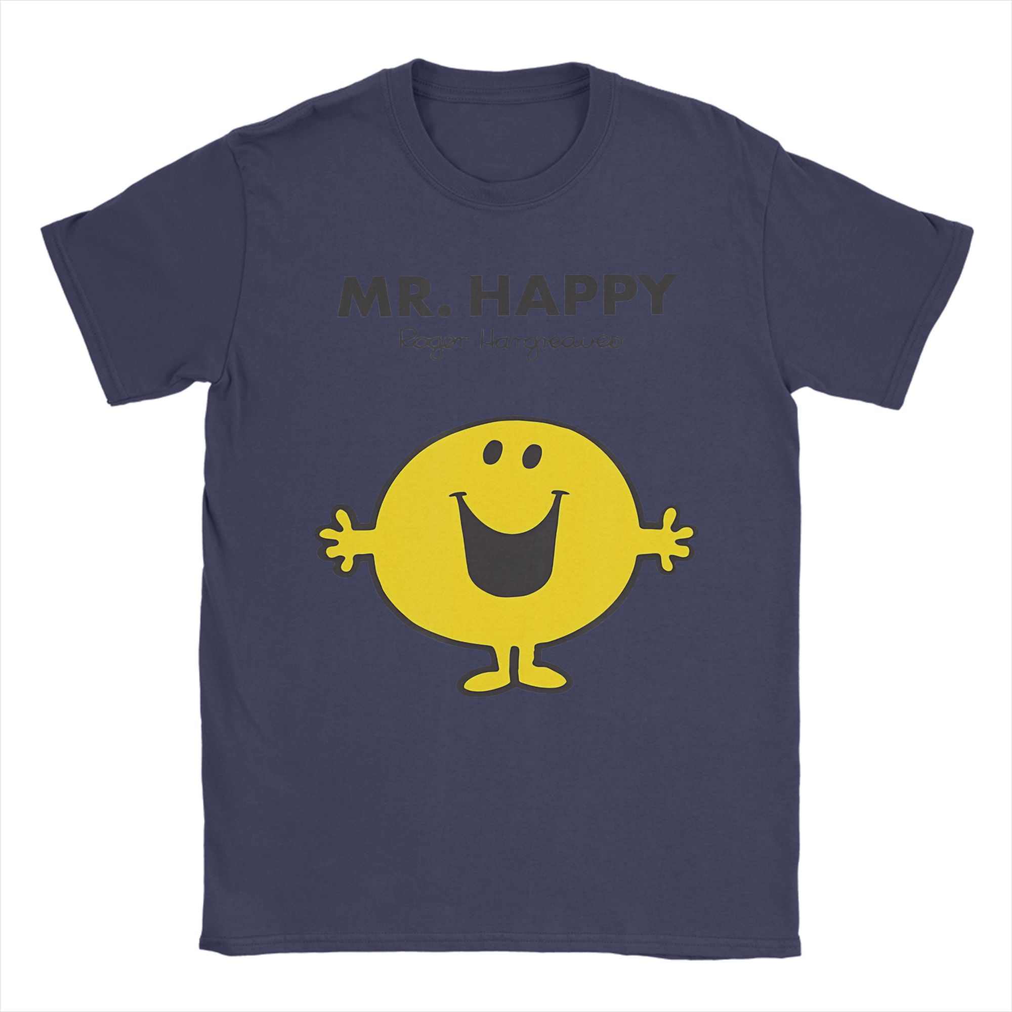 

Mr Men Little Miss Mr. Happy Cute Funny Happy T-Shirts Unique Pure Cotton Tees Crew Neck Short Sleeve T Shirts 4XL 5XL Clothing 4XL