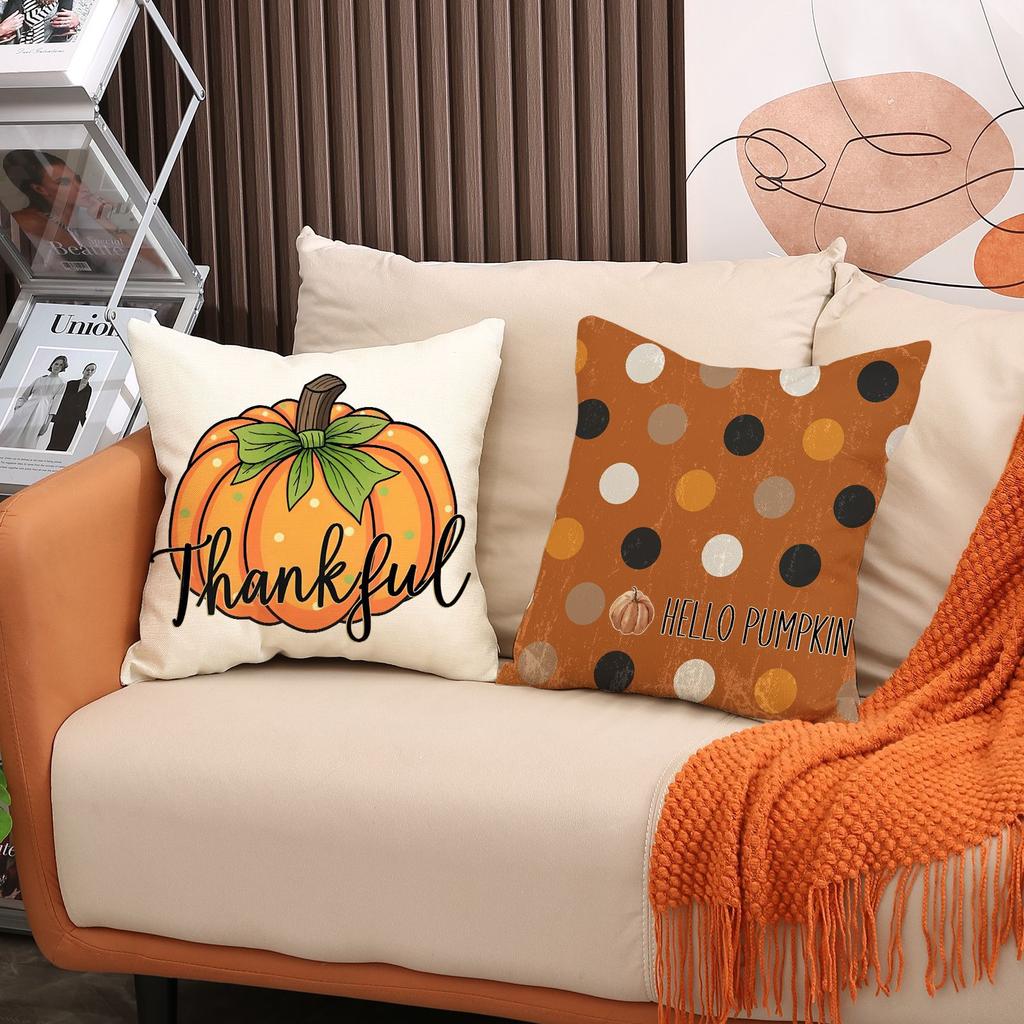 New Autumn Pumpkin Pillow Cover Thanksgiving Decorative Seat Cushion Indoor Versatile Bedroom Bedside Cushion