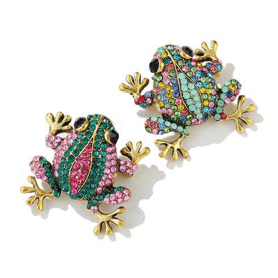 Neue Strass Frosch Broschen für Damen Tier Broschen Pin Damen Mantel Kleid Pins Party Schmuck Geschenk