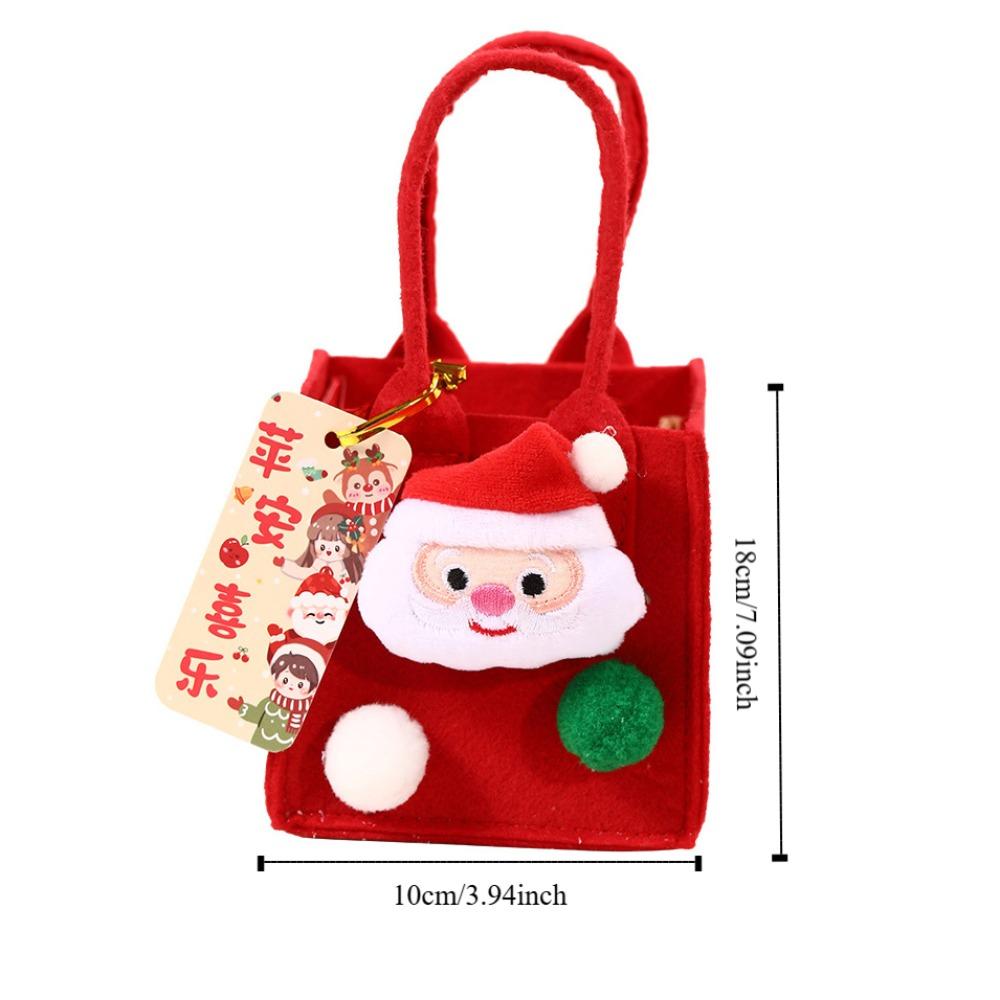 Santa Christmas Candy Bag Cartoon Cookies Storage Bag Mini Felt Candy Bag  Party Supplies