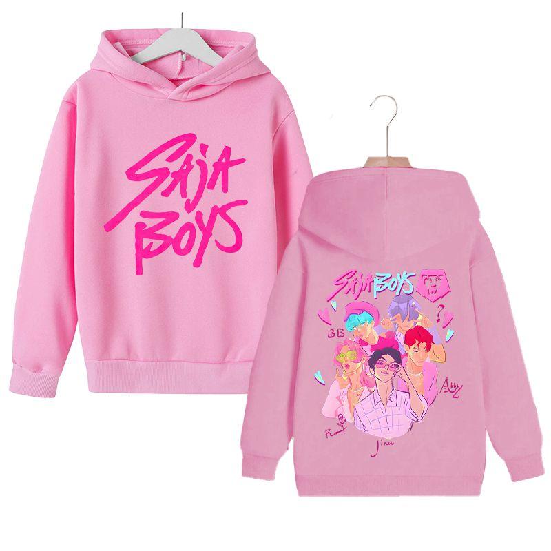 KPop Witch Hunter's Stylish Loose Hoodies for Boys and Girls, Autumn and Winter Children's Fleece Hoodies