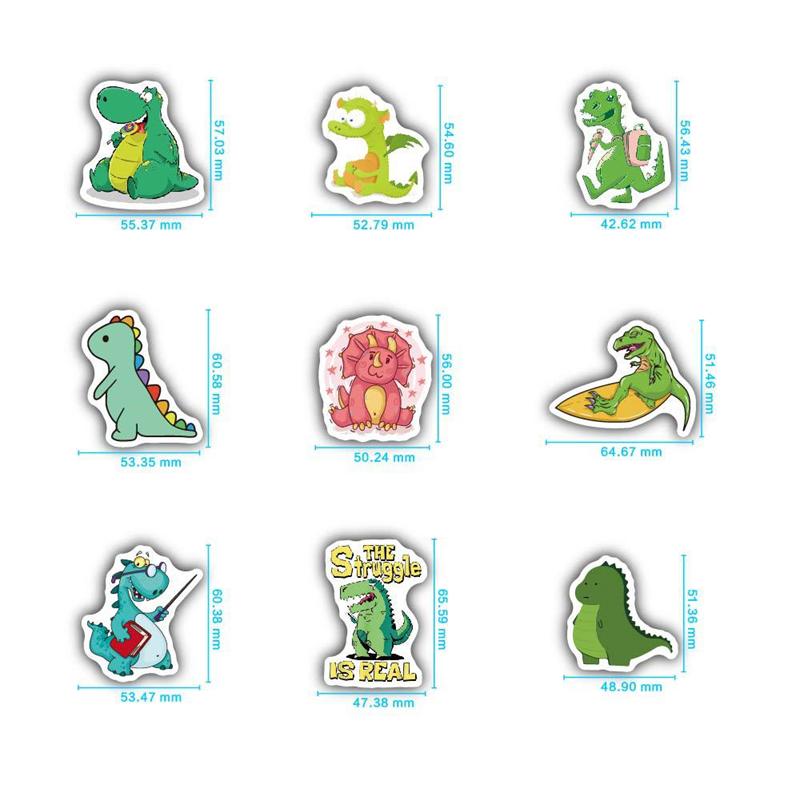 50 Dinosaur Stickers For Water Bottles – Waterproof Dino Stickers For Adults, Teens, Room Decor