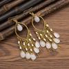 Bohemian Cross-Border Handmade Water Drop Rice Bead Tassel Earrings for Travel Photography