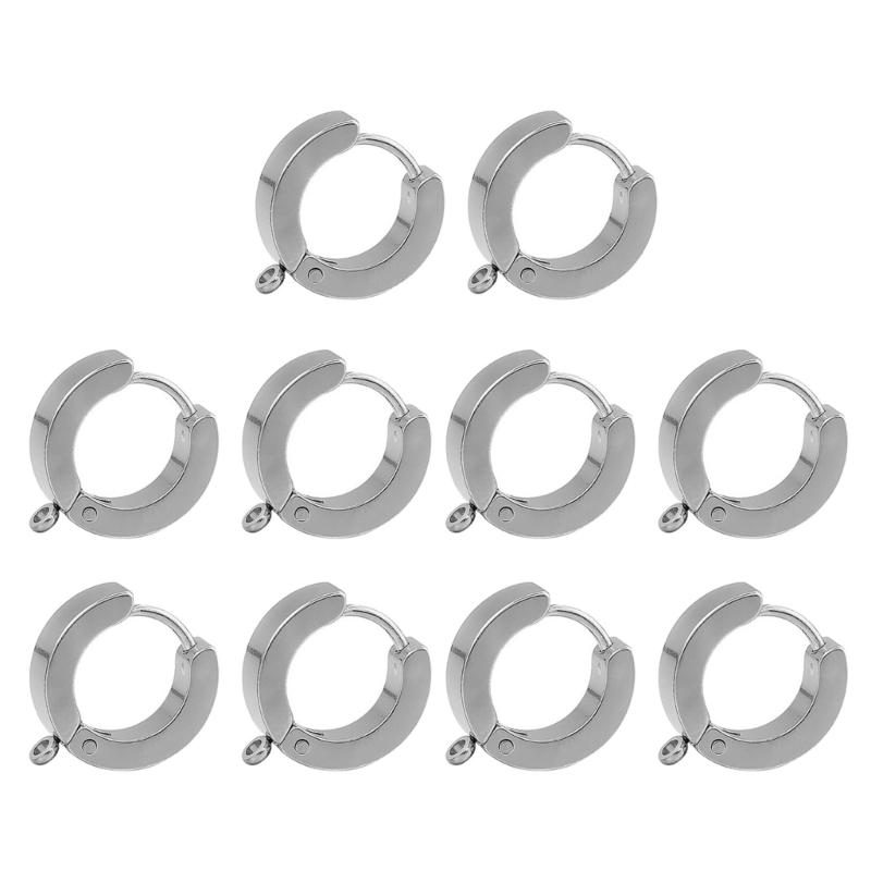 

10pcs Stainless Steel Earring Hooks with Loop Gold Hug Round Ear Post with Open Jump Ring for DIY Jewelry Making Components