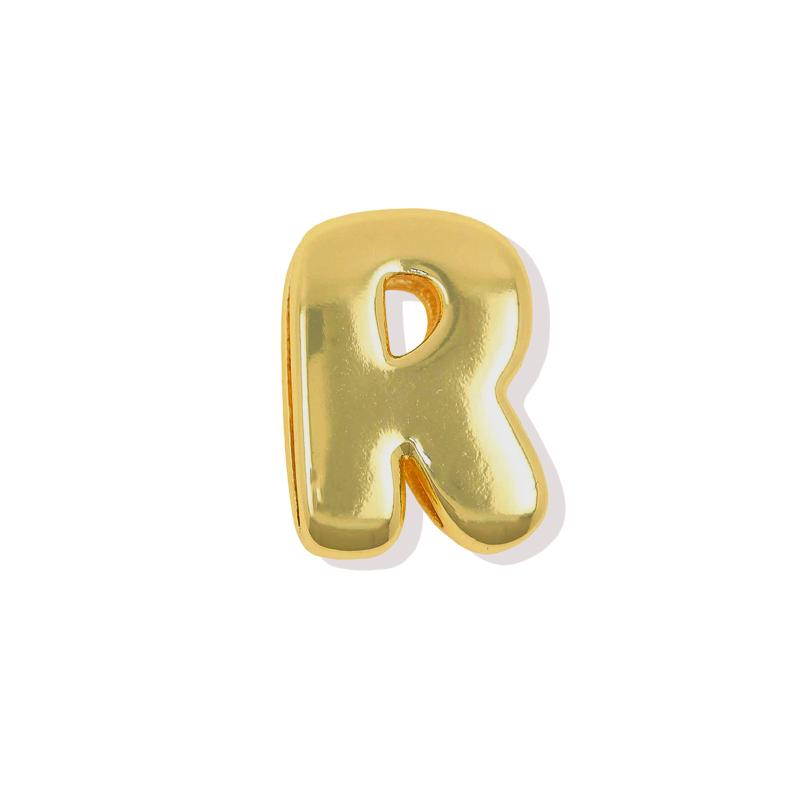 Initial Alphabet Letter Spacer Beads For Bracelet Big Hole Star Heart Charm Pendant Gold Color Diy Making Copper