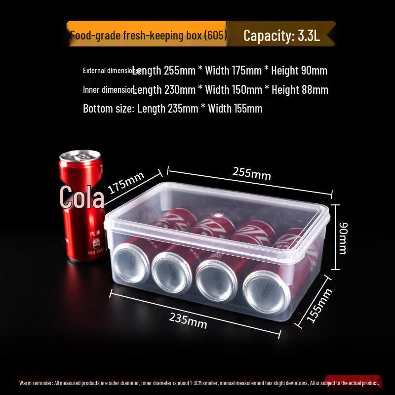 QW Transparent Rectangular Plastic Food Storage Container with Lid