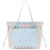 LOUIS VUITTON NEVERFULL Cow Leather Tote Handbag, Shoulder Bag Medium Women's Light Blue & Light Purple N40946