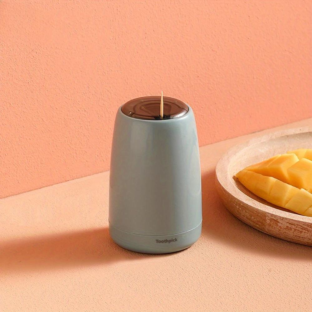 Creative Automatic Toothpick Holder Container Household Table Toothpick Box Plastic Push-Type Round Storage Toothpick Dispenser